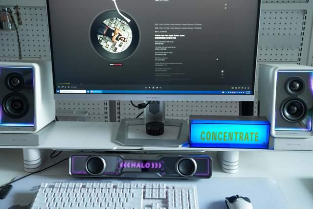 lo SoundBar点亮你的桌面新纪元爱游戏光影律动音浪来袭！漫步者花再Ha(图4)